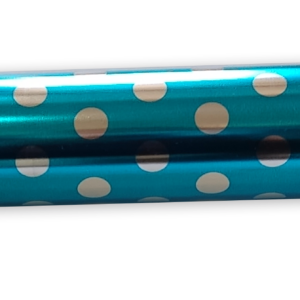 Papel Metalizado Bolas Azul Turquesa